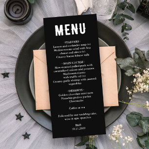 Black Til Death Wedding Menu