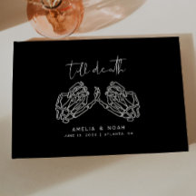 Black Till Death Skeleton Hands Wedding Guest Book