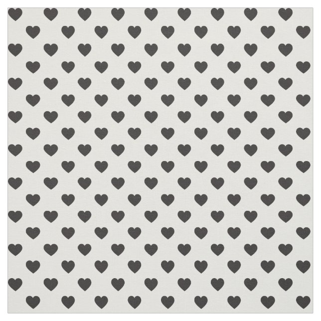 Black Tiny Heart Pattern Fabric (Swatch)