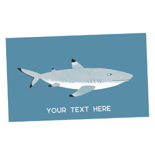 Black Tipped Reef Shark Custom Text Rectangular Sticker