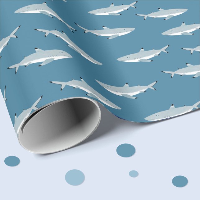 Black Tipped Reef Shark Wrapping Paper (Black Tipped Reef Shark gift wrapping paper)
