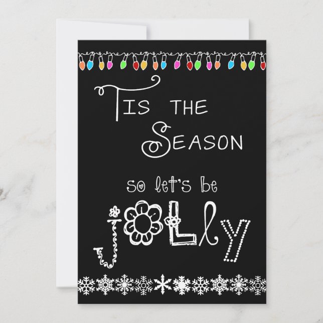 Black Tis the Season Holiday Party Invitation (Front)