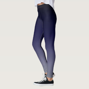 Black To Deep Purple Ombre Gradient Fade Leggings