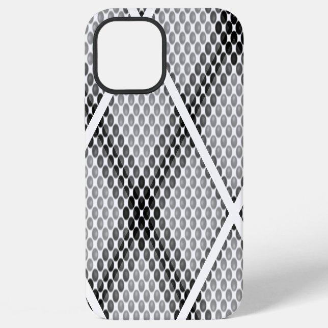 Black to grey balls or holes, cross-aligned square iPhone case (Back)