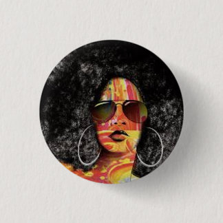 Black to power 3 cm round badge