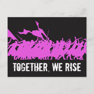 Black "Together, We Rise" Postcard