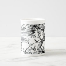 Black Toile Print Speciality Mug