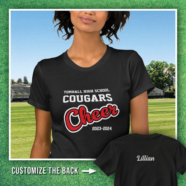 Black Tomball High School Cougars Cheer 2023-2024 T-Shirt (Creator Uploaded)