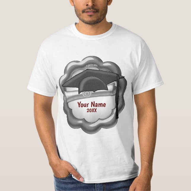 Black Tone Grad Cap  custom t-shirt (Front)