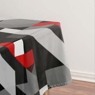 Black Toned and red colour Geometric Pattern Tablecloth