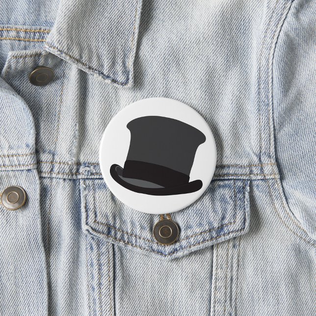 Black Top Hat Classic Steampunk Victorian 7.5 Cm Round Badge (Creator Uploaded)