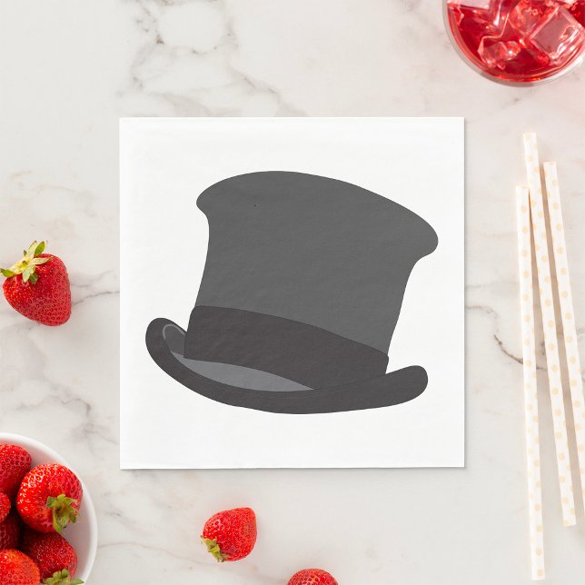 Black Top Hat Classic Steampunk Victorian Napkin (Creator Uploaded)