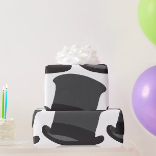 Black Top Hat Wrapping Paper