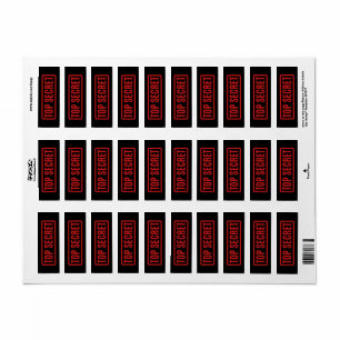Black Top Secret Return Address Label
