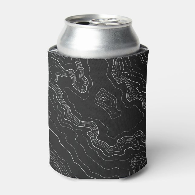 Black Topography Can Cooler (Can Front)