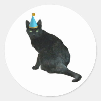 Black Tortie Cat Party Stickers