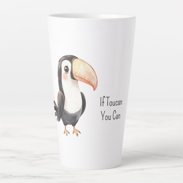 Black Toucan Bird   Latte Mug (Front)