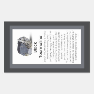 Black Tourmaline Crystal Meaning Jewellery Display Rectangular Sticker