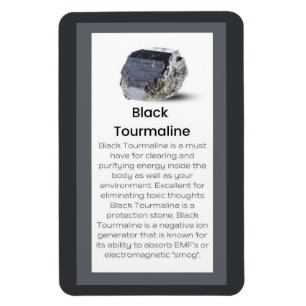 Black Tourmaline Crystal Meaning Jewelry Display  Magnet