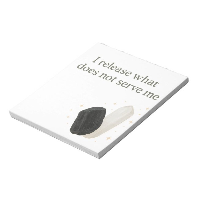 Black Tourmaline & Selenite Crystal Affirmation  Notepad (Rotated)