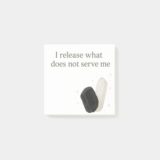 Black Tourmaline & Selenite Crystal Affirmation  Post-it Notes (Front)
