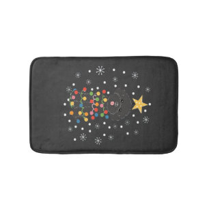 Black Toy Poodle Christmas Tree Classic T-Shirt Bath Mat