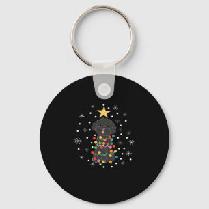 Black Toy Poodle Christmas Tree Classic T-Shirt Key Ring