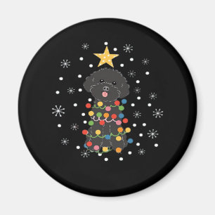Black Toy Poodle Christmas Tree Classic T-Shirt Magnet