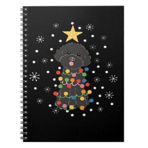 Black Toy Poodle Christmas Tree Classic T-Shirt Notebook