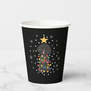 Black Toy Poodle Christmas Tree Classic T-Shirt Paper Cups