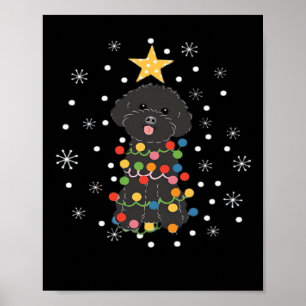 Black Toy Poodle Christmas Tree Classic T-Shirt Poster