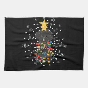 Black Toy Poodle Christmas Tree Classic T-Shirt Tea Towel