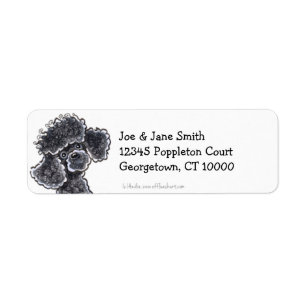 Black Toy Poodle Clean & Simple Return Address Label
