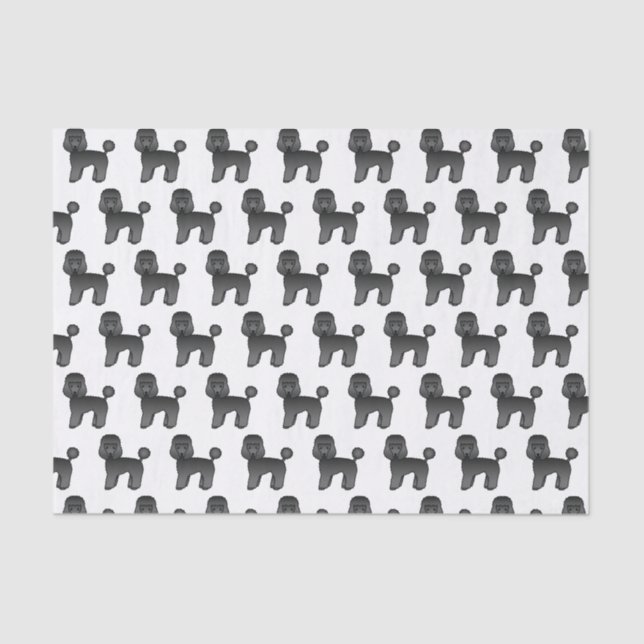 Black Toy Poodle Cute Cartoon Dog Pattern Tissue Paper (Front)