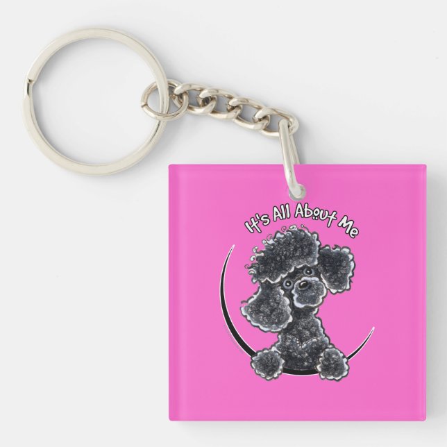 Black Toy Poodle IAAM Key Ring (Front)