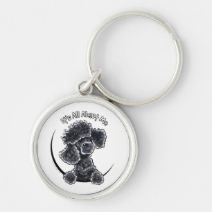 Black Toy Poodle IAAM Key Ring