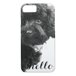 Black Toy Poodle in B&W Photography Personalised iPhone 8/7 Case