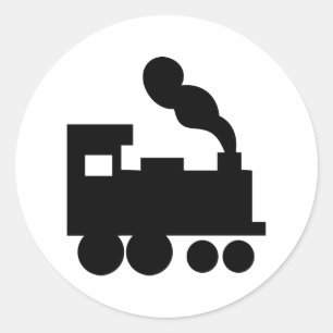 black train railway icon classic round sticker