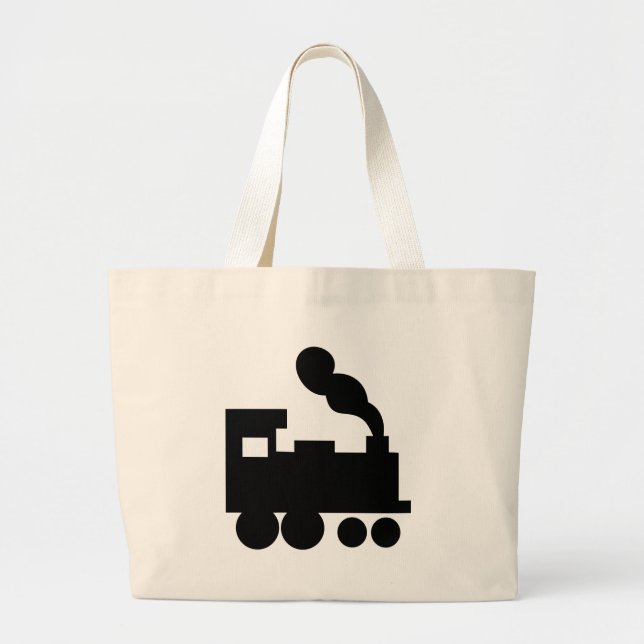 black train railway icon large tote bag (Front)