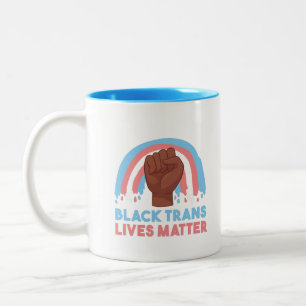 black trans lives matter Two-Tone coffee mug