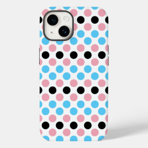 Black transgender Pride Flag Colours Polkadots Case-Mate iPhone 14 Case