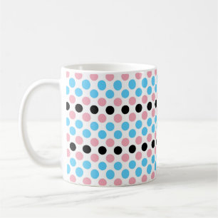 Black transgender Pride Flag Colours Polkadots Coffee Mug