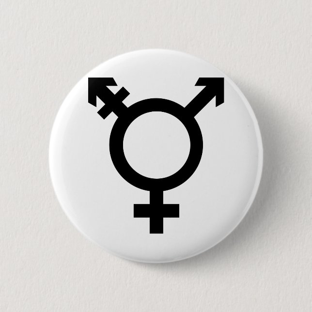 Black Transgender Symbol 6 Cm Round Badge (Front)