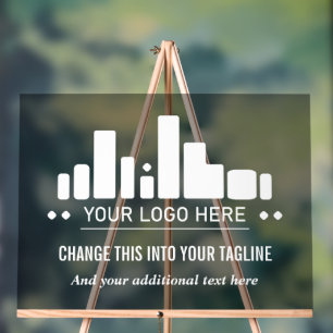 Black Translucent Your Logo & Taglines Business Acrylic Sign