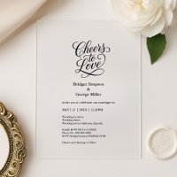 black transparent cheers to love Elegant Wedding 