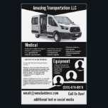 Black Transportation Company Flyer<br><div class="desc">This flyer is for a transportation company that transports people or supplies for companies. You can change the photo to your own vehicle</div>