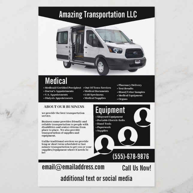 Black Transportation Company Flyer (Front)