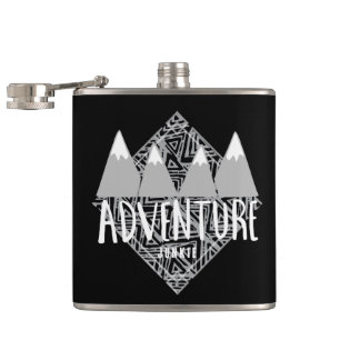 Black Travel Adventure Junkie Camping Hip Flask