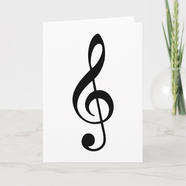 Black Treble Clef Card (Front)