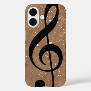 black-treble-clef music-note iPhone 16 case